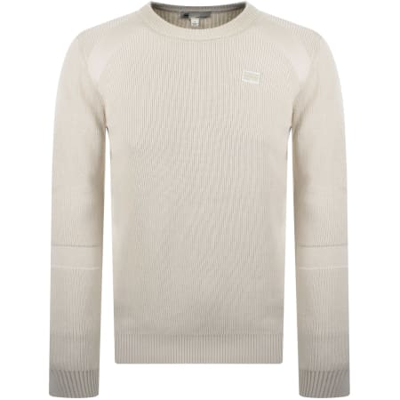 G-Star 3D Biker Knit Jumper Beige | Mainline Menswear